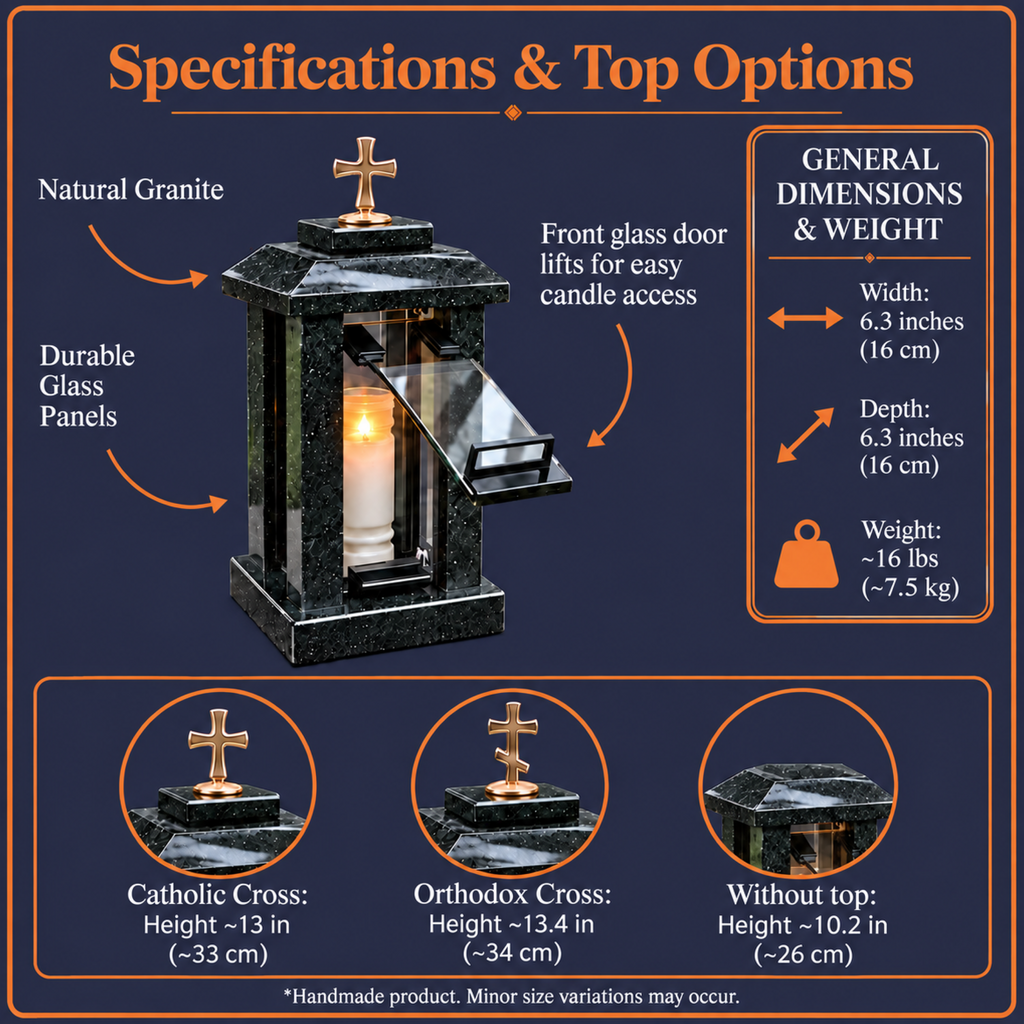 Personalized Granite Grave Lantern