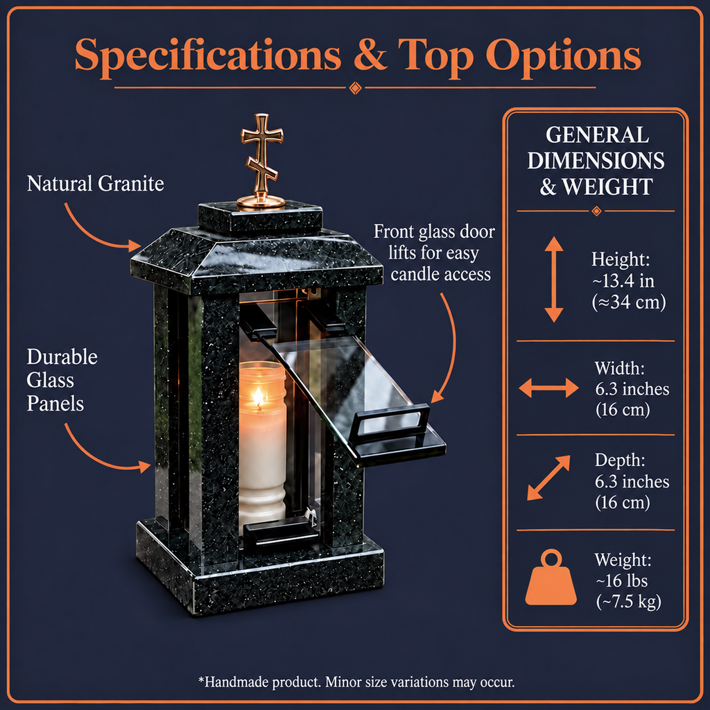 Personalized Granite Grave Lantern