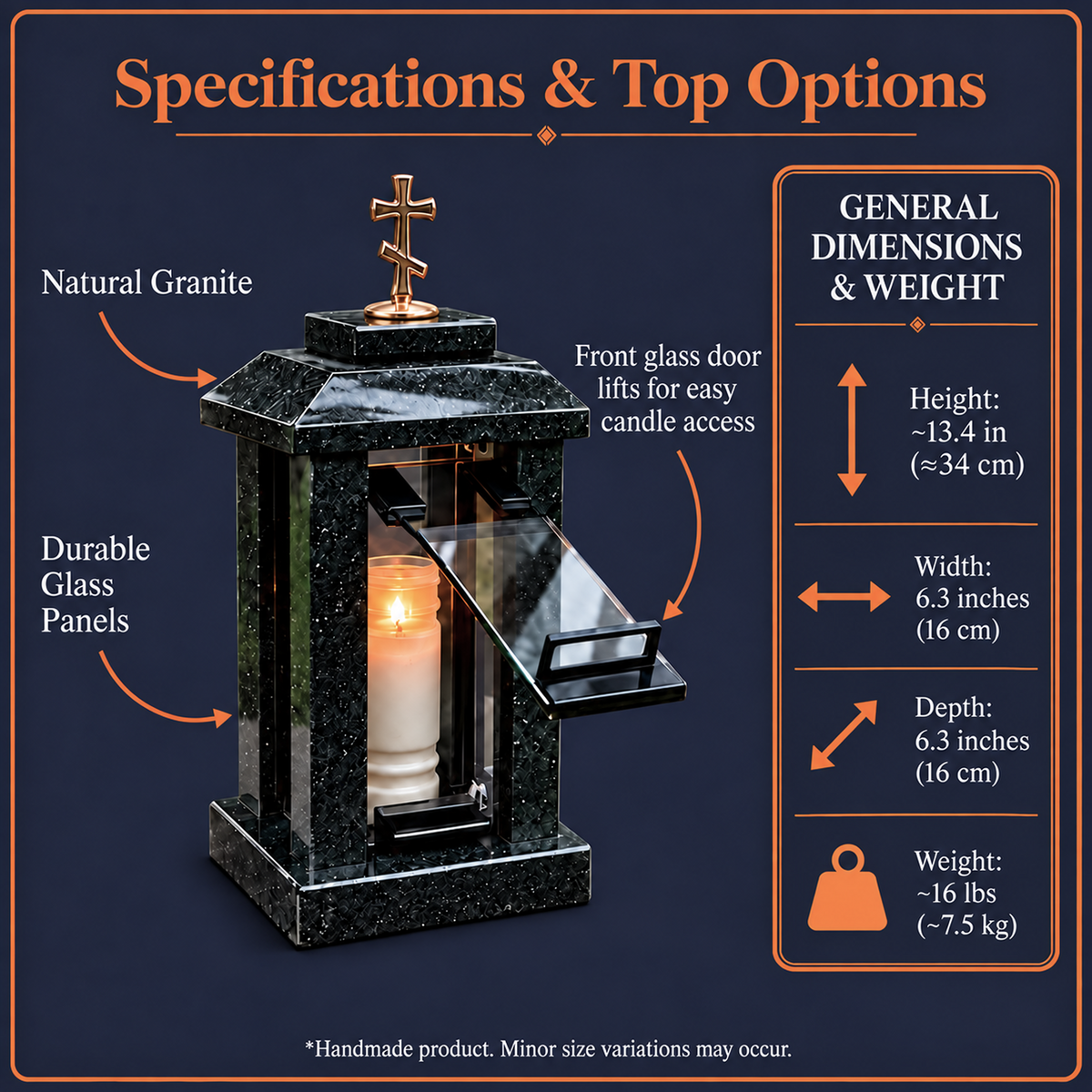 Personalized Granite Grave Lantern