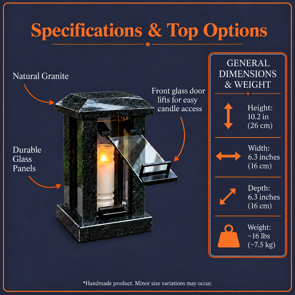 Personalized Granite Grave Lantern