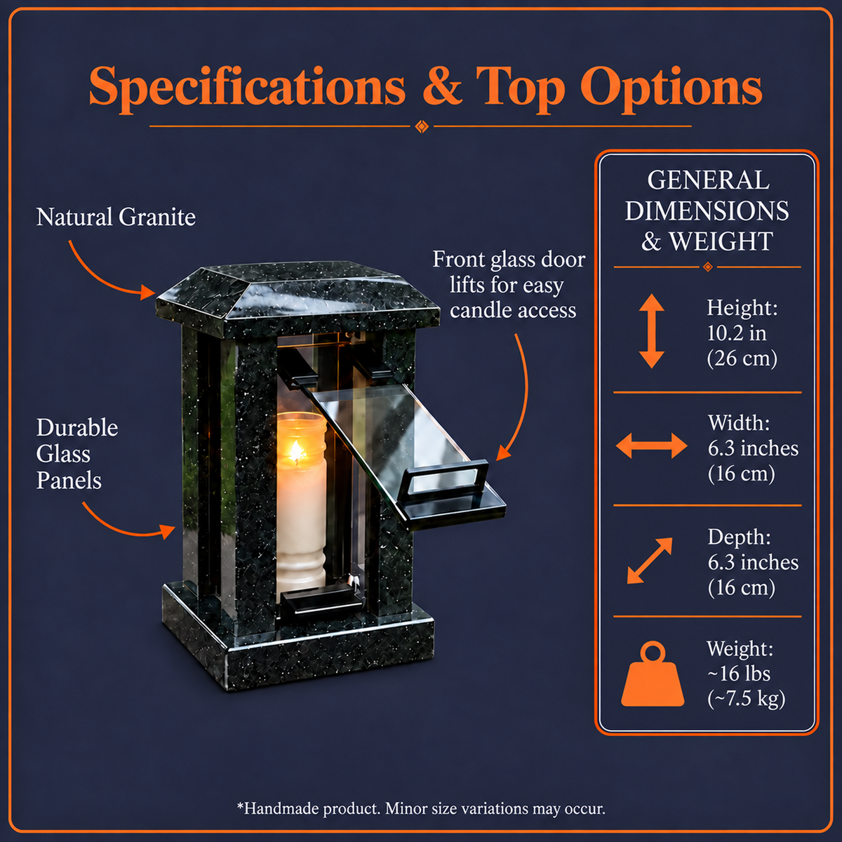 Custom Granite Memorial Lantern for Loved One