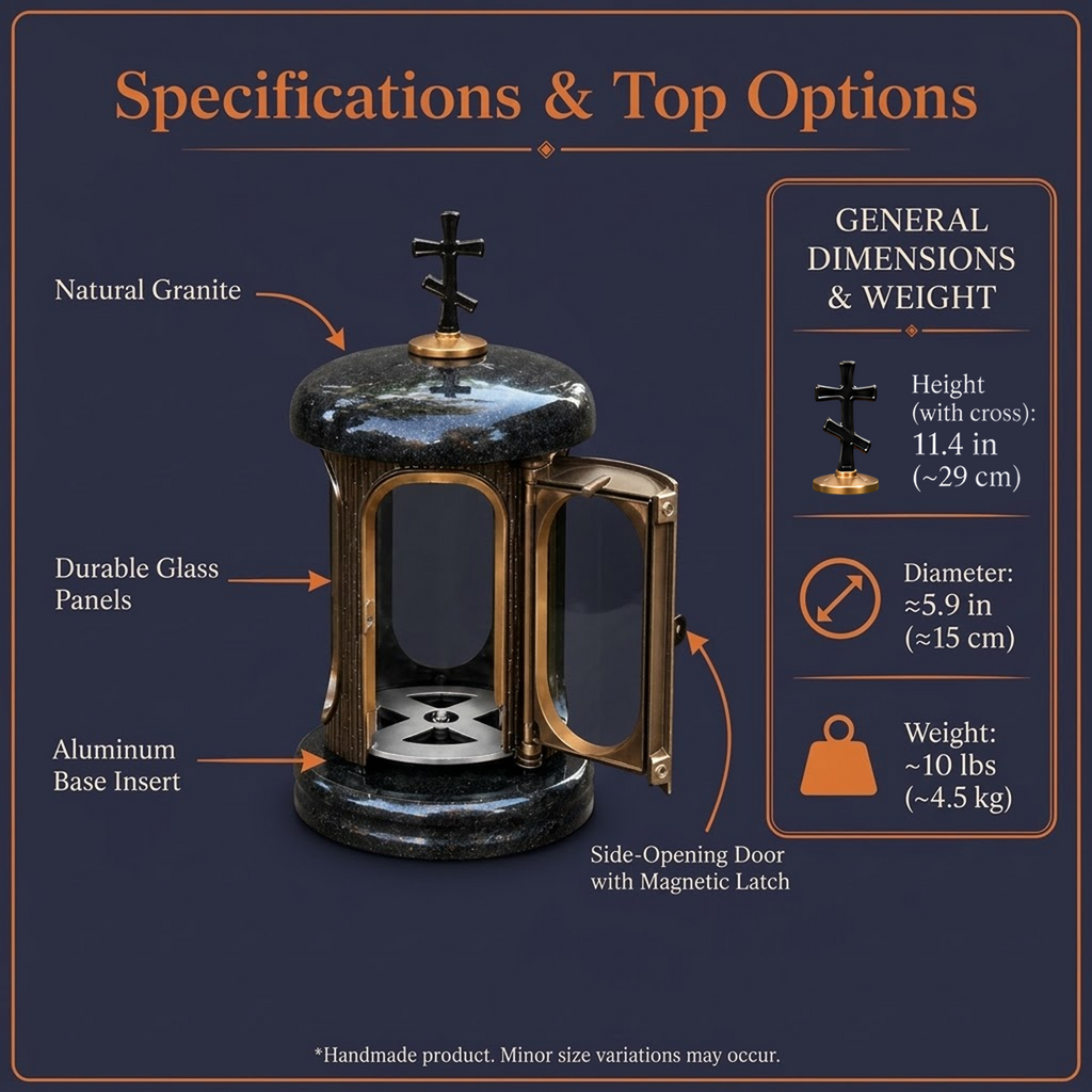 Personalized Granite Memorial Lantern