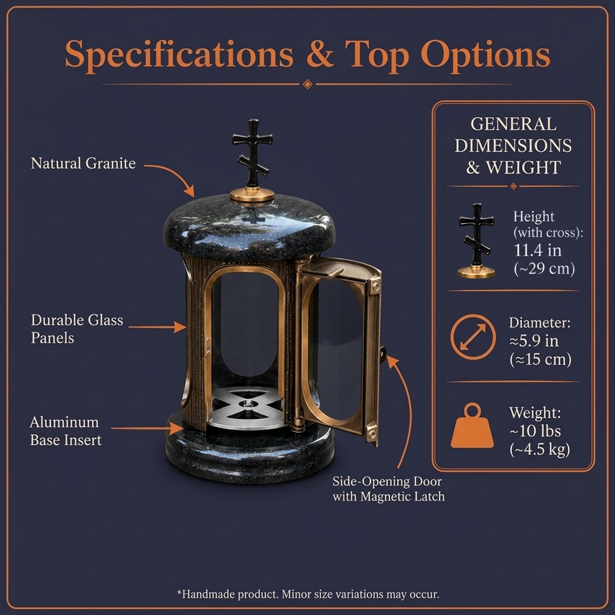 Personalized Granite Memorial Lantern