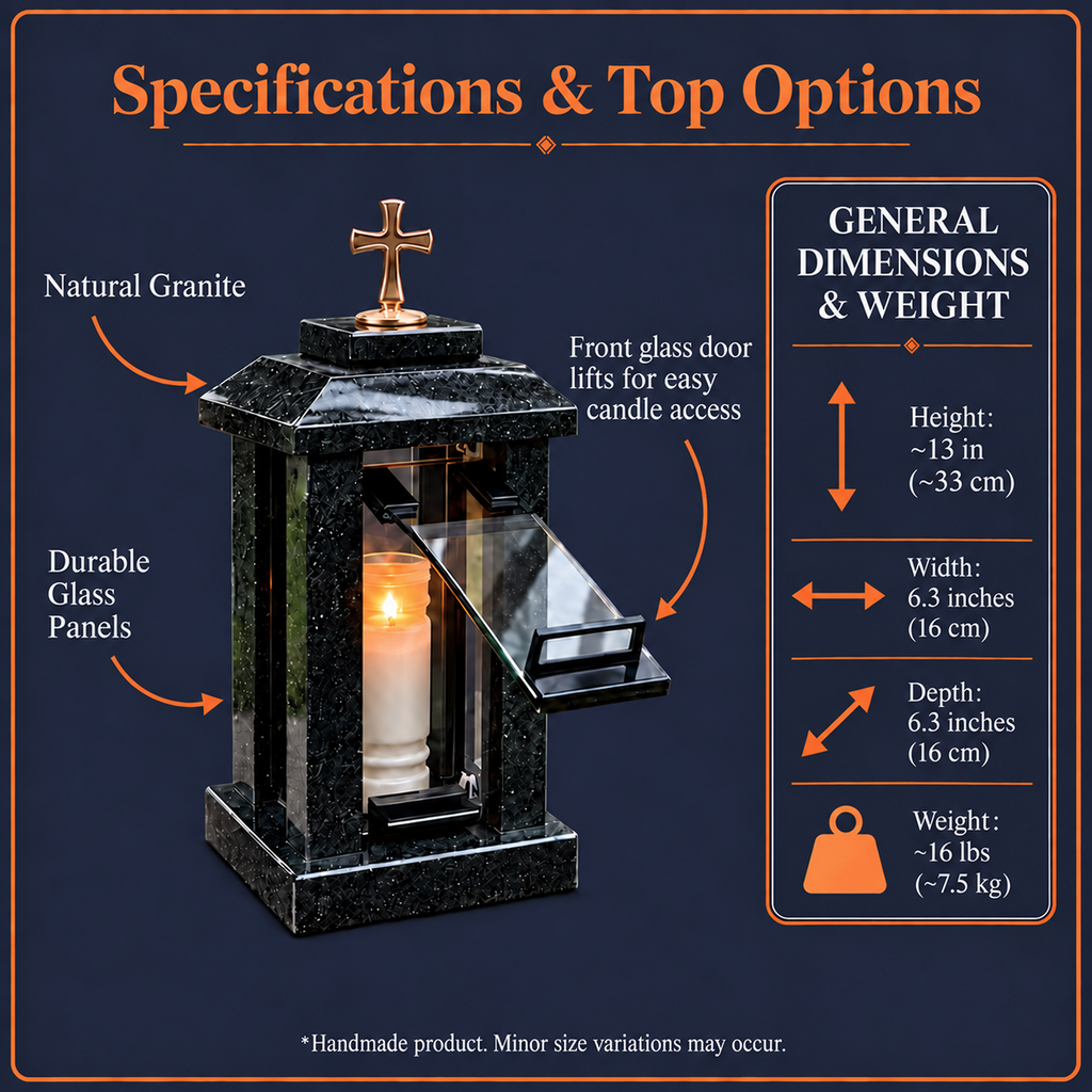 Personalized Granite Grave Lantern