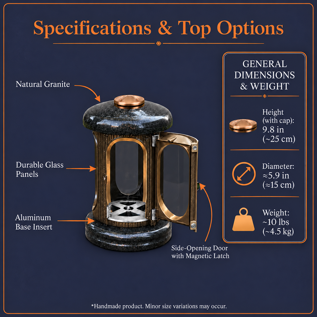 Personalized Granite Memorial Lantern