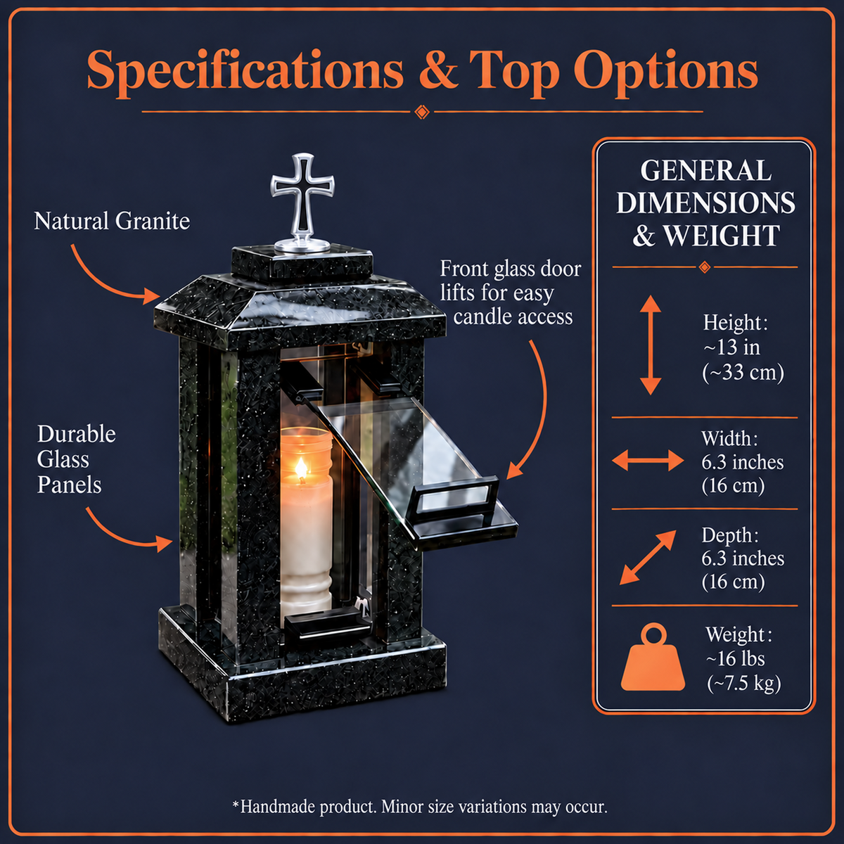 Personalized Granite Grave Lantern