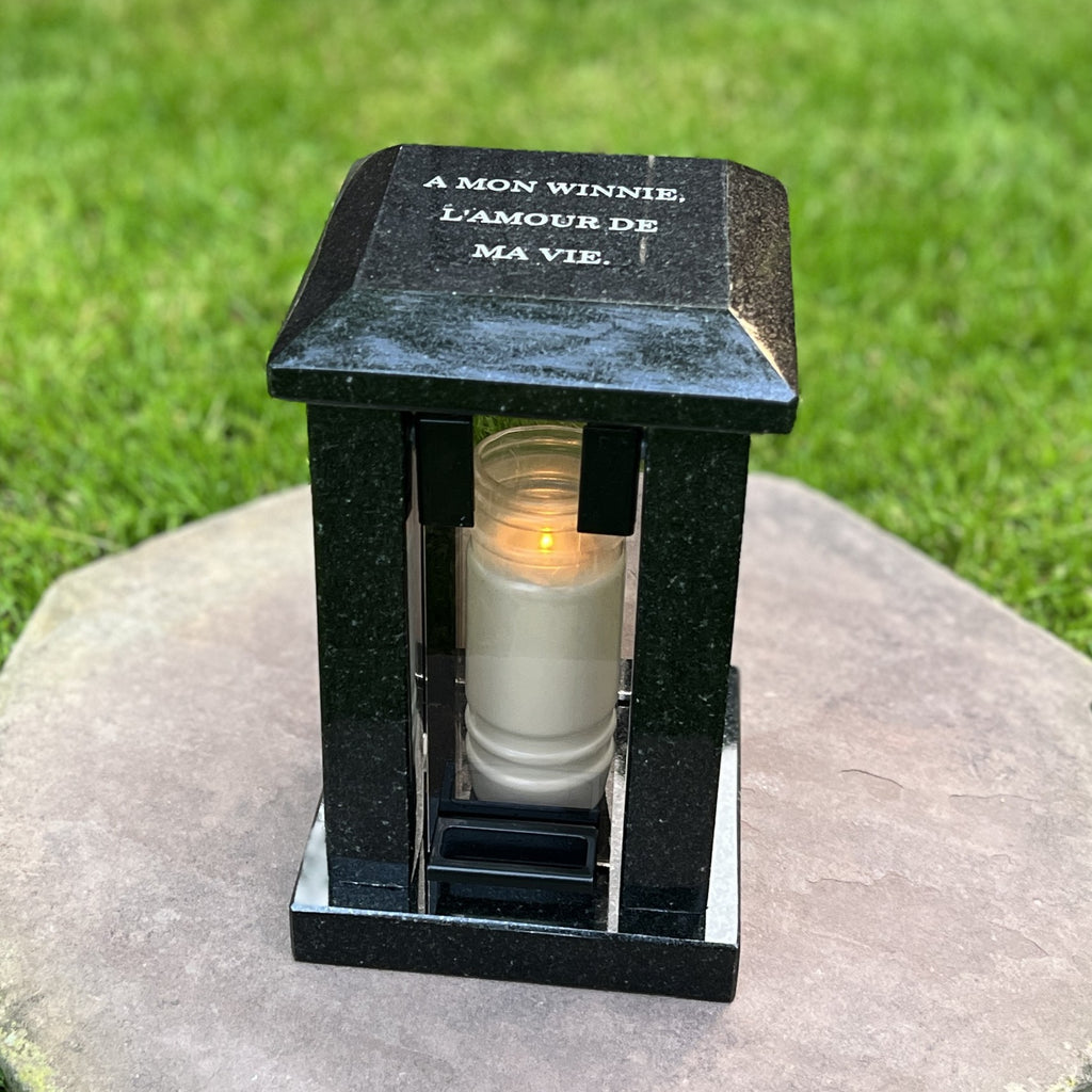 Custom Granite Memorial Lantern for Loved One