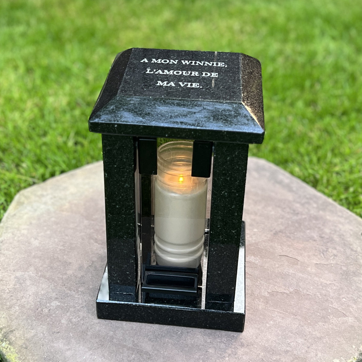Custom Granite Memorial Lantern for Loved One
