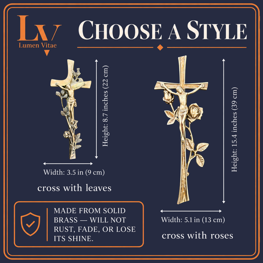 Solid Brass Crucifix for Wall Catholic Gift