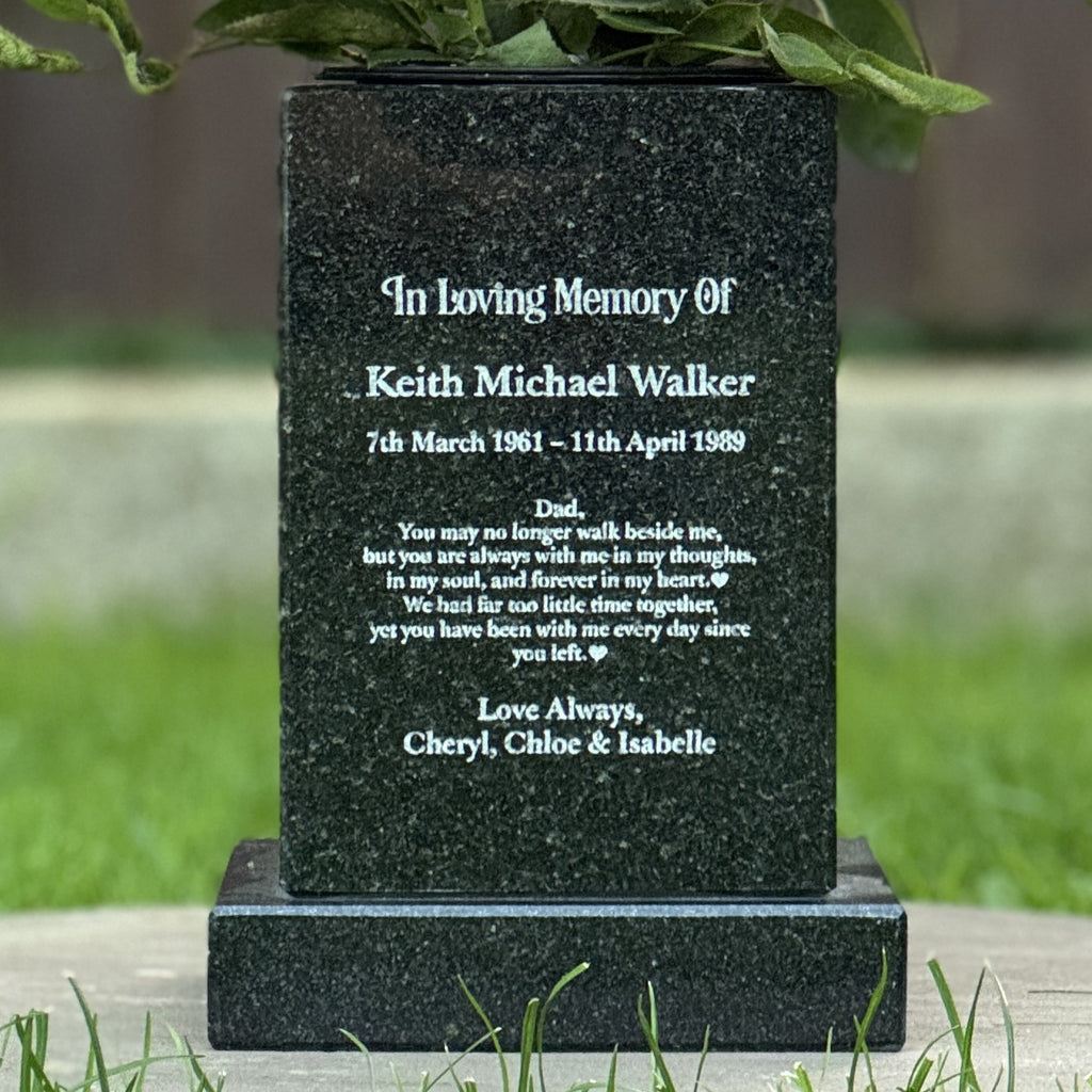 Personalized Cemetery Granite Vase