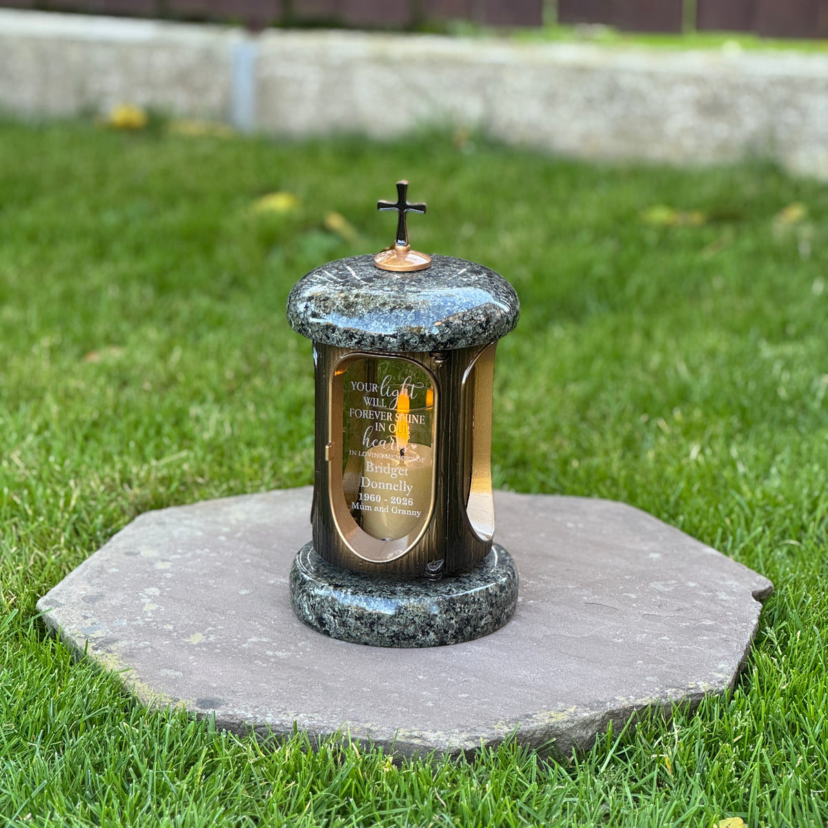 Personalized Granite Memorial Lantern