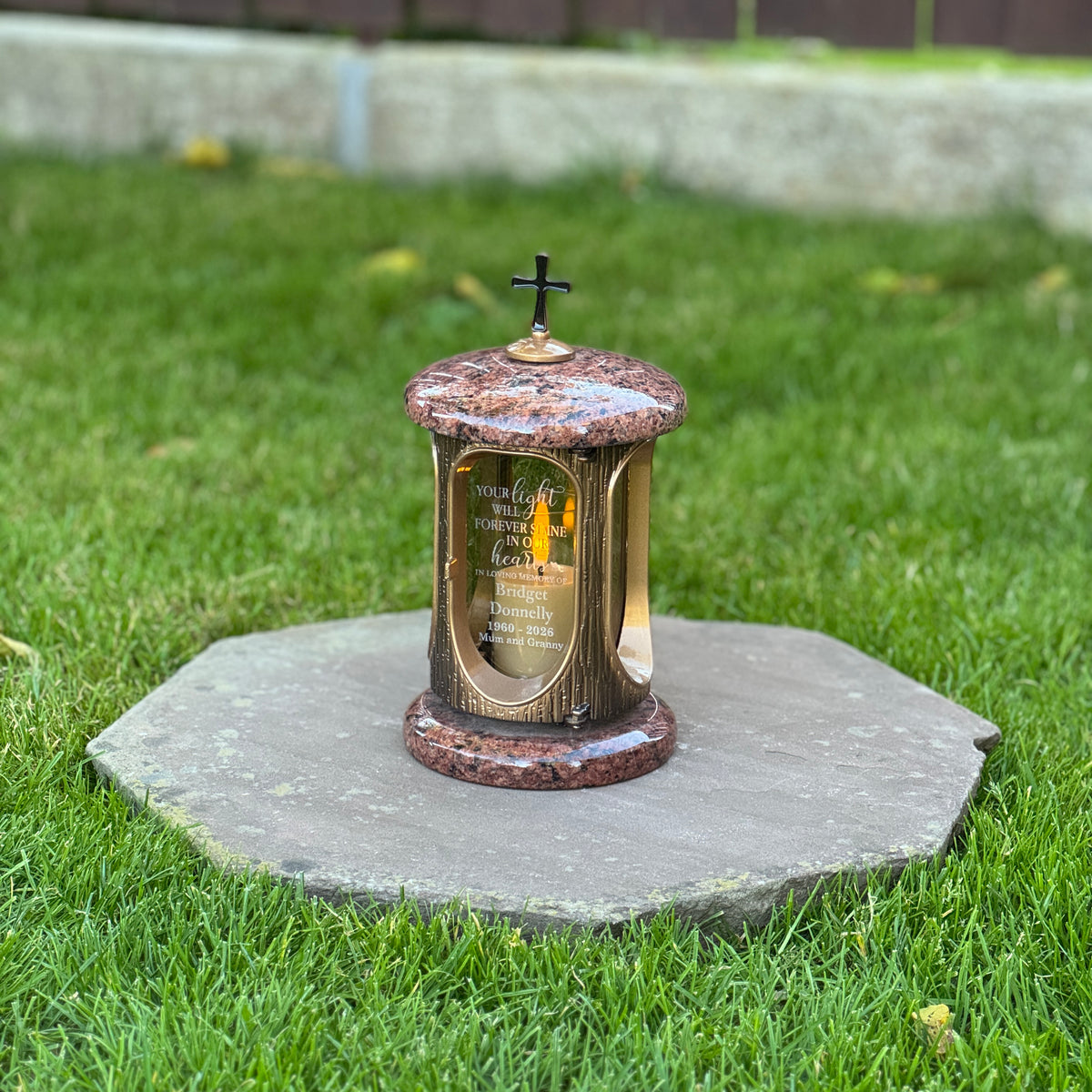 Personalized Granite Memorial Lantern