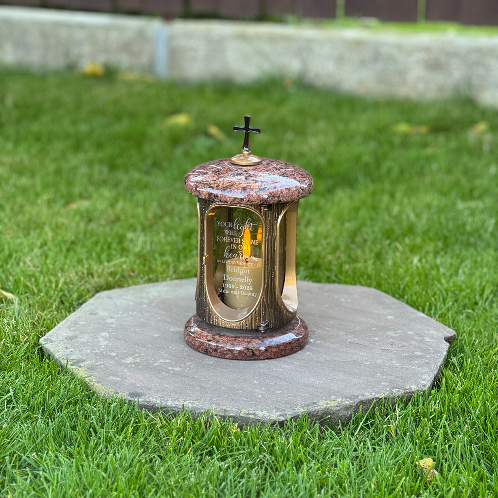 Personalized Granite Memorial Lantern