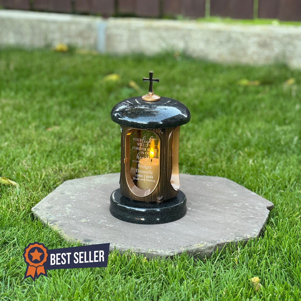 Personalized Granite Memorial Lantern