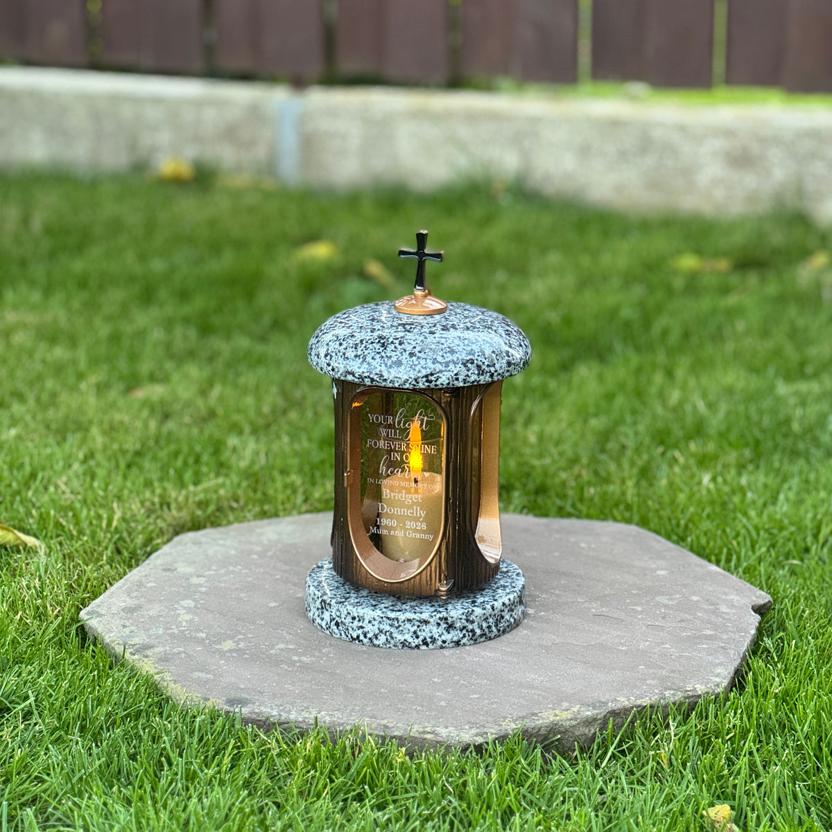 Personalized Granite Memorial Lantern
