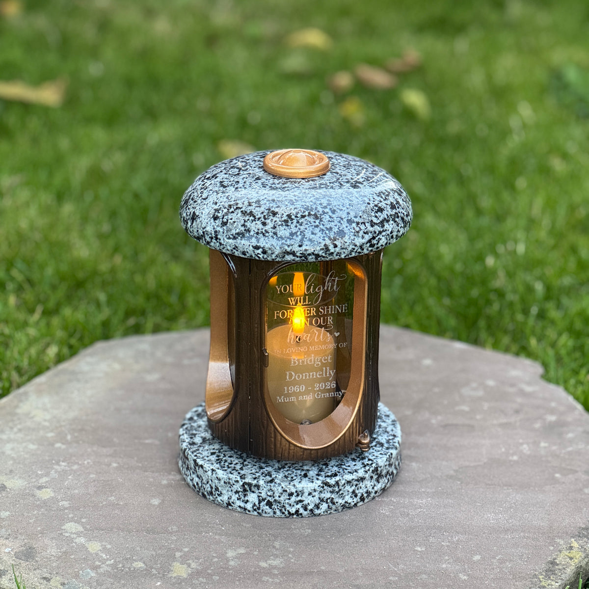 Personalized Granite Memorial Lantern
