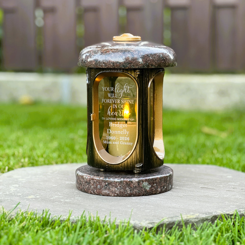Personalized Granite Memorial Lantern