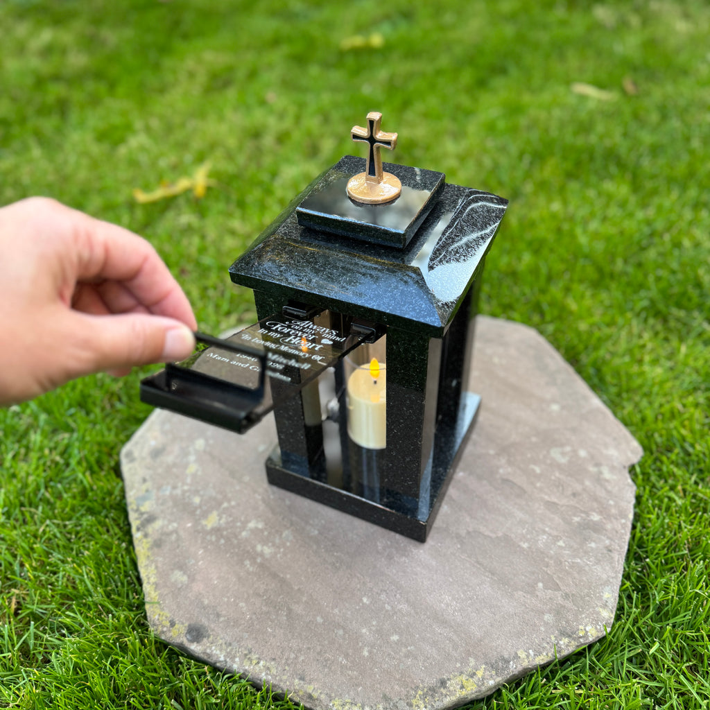 Personalized Granite Grave Lantern