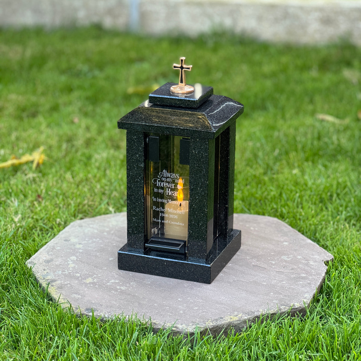 Personalized Granite Grave Lantern