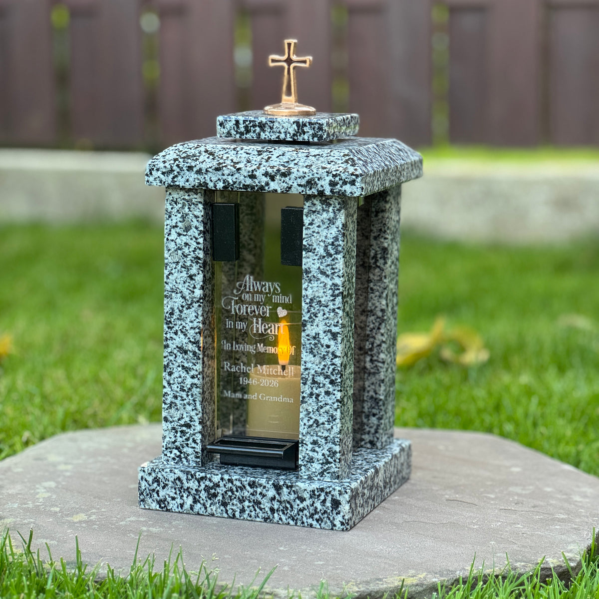 Personalized Granite Grave Lantern