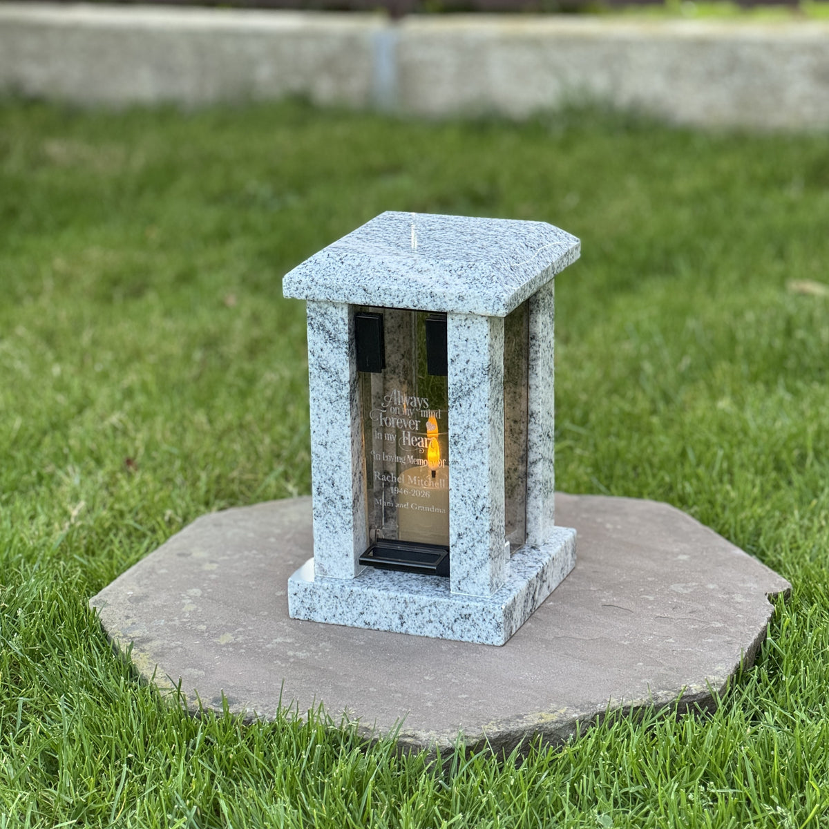 Custom Granite Memorial Lantern for Loved One