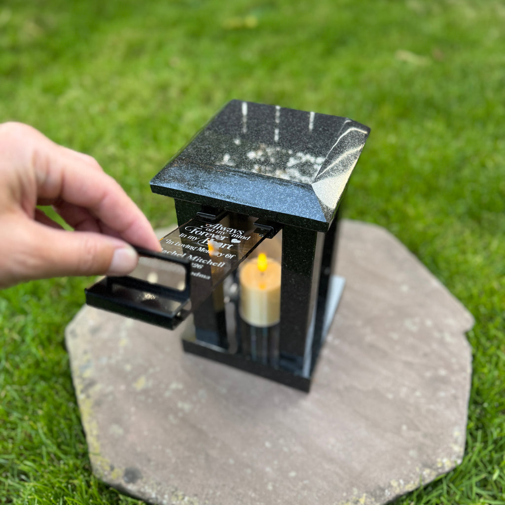 Custom Granite Memorial Lantern for Loved One