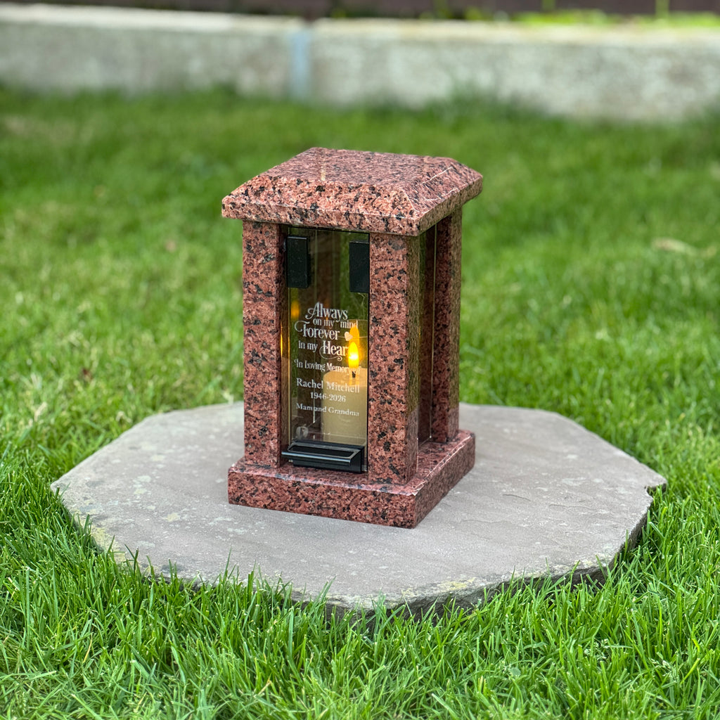 Custom Granite Memorial Lantern for Loved One