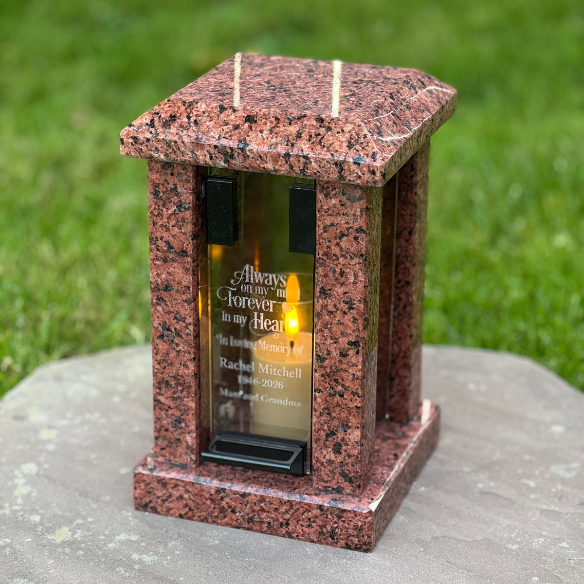 Custom Granite Memorial Lantern for Loved One