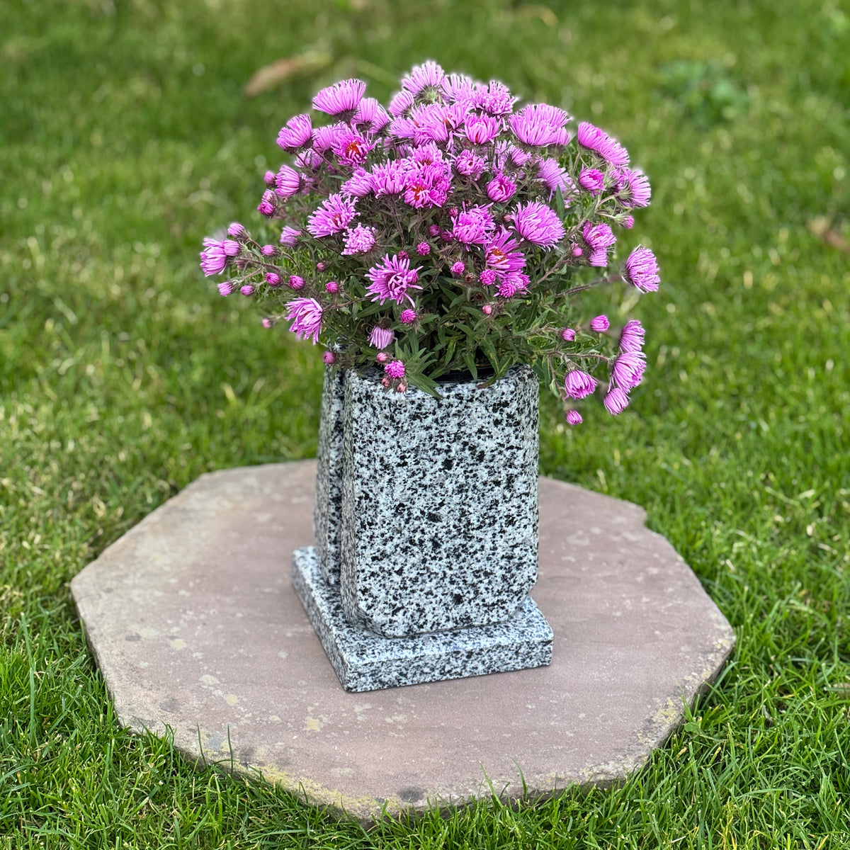 Engraved Granite Cemetery Vase