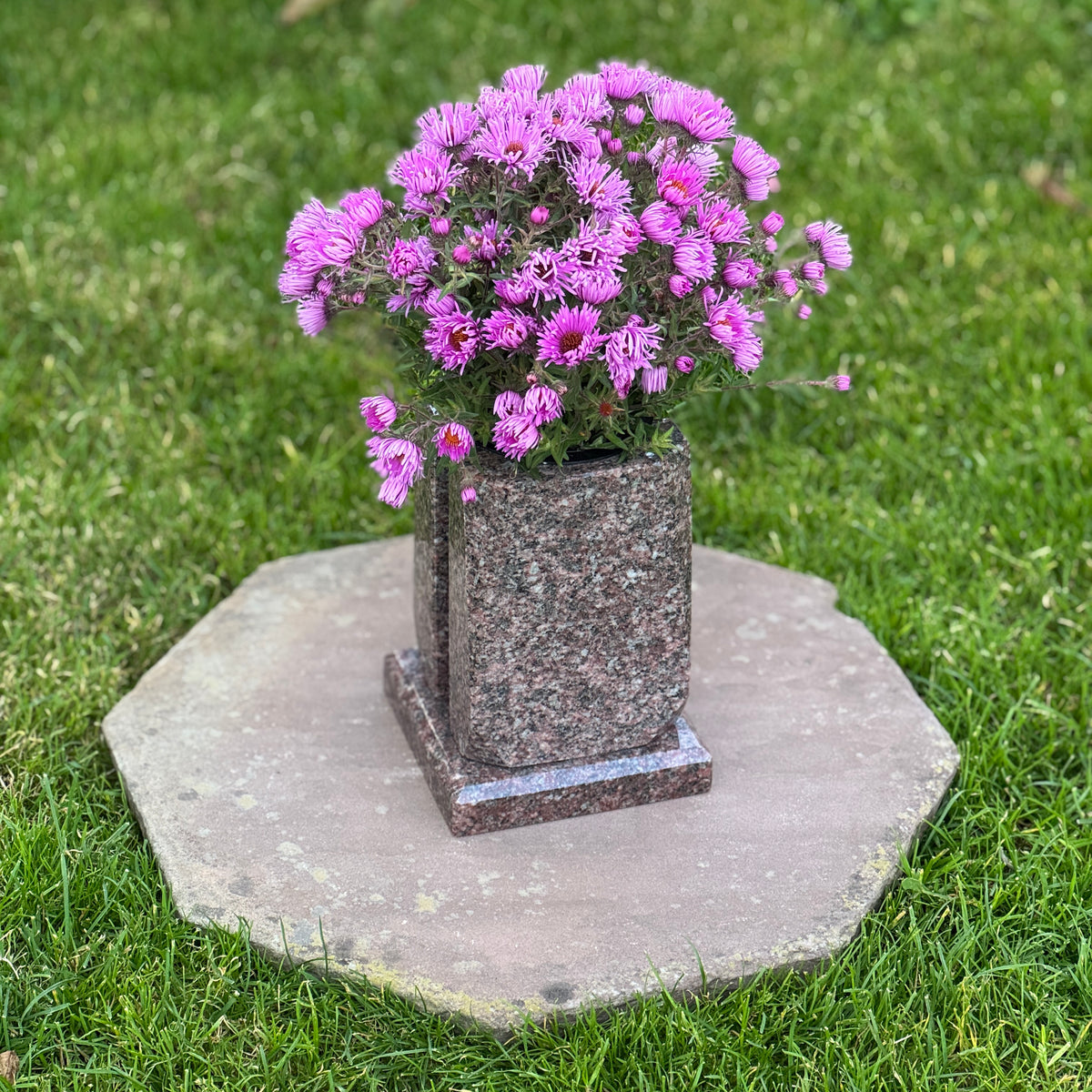 Engraved Granite Cemetery Vase