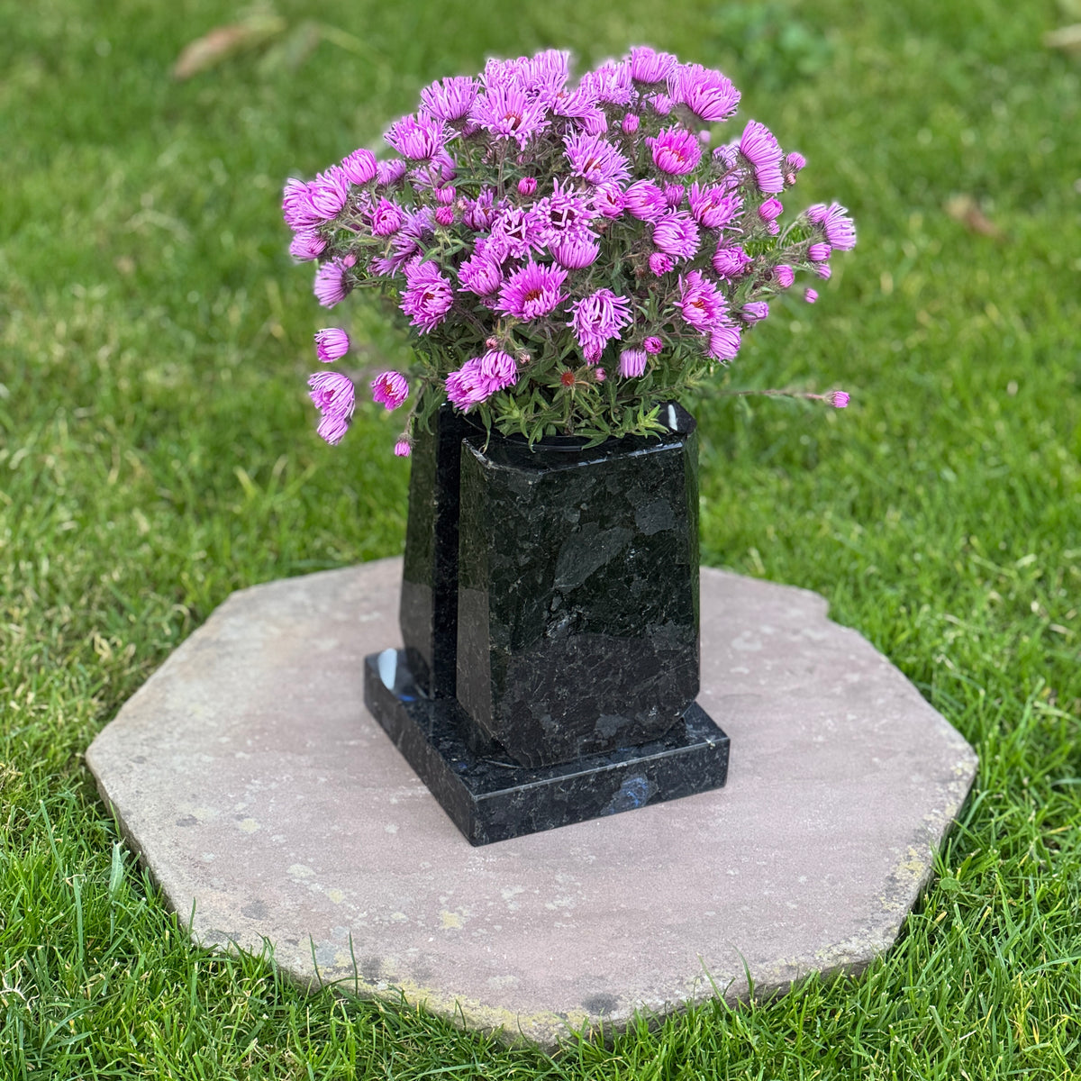 Engraved Granite Cemetery Vase