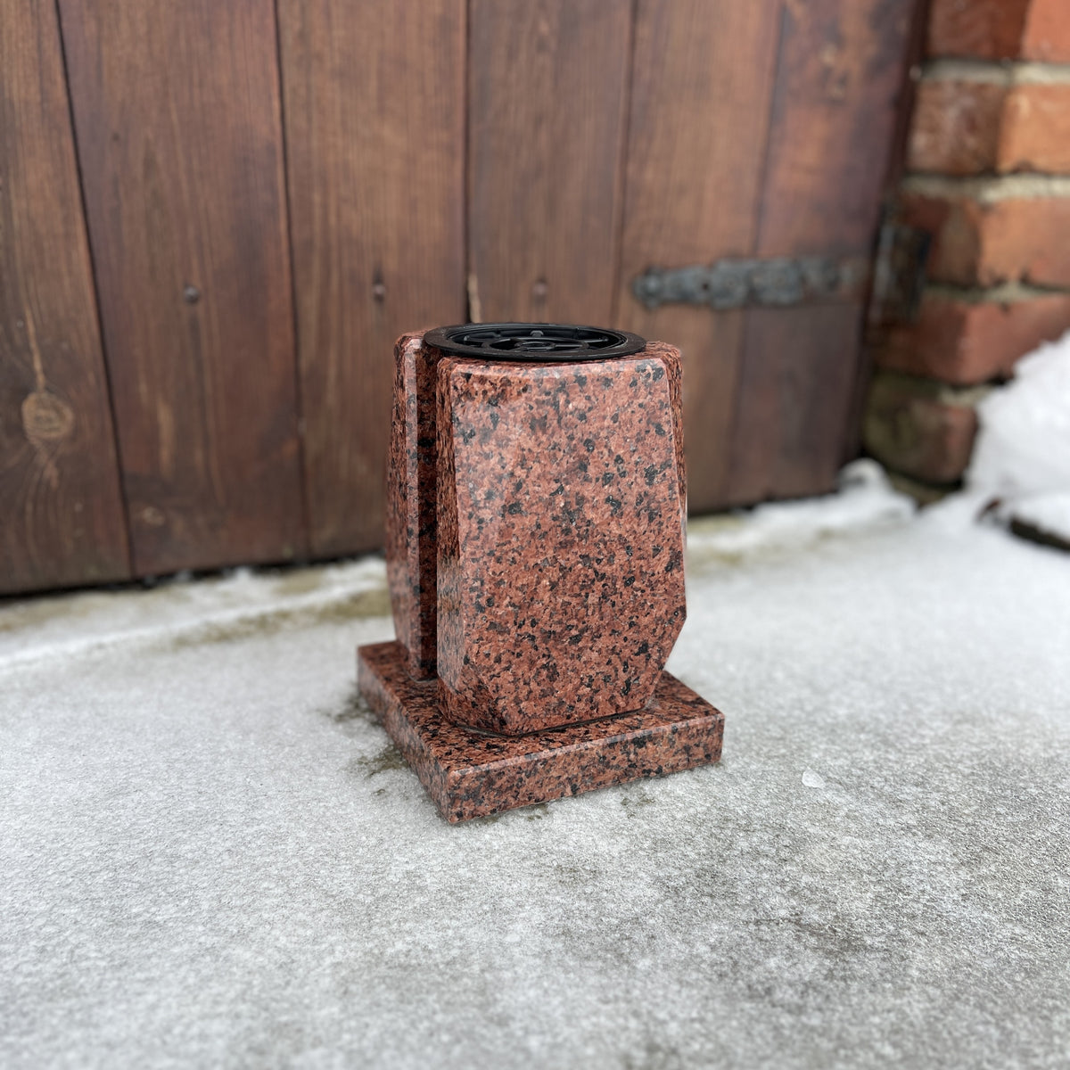 Engraved Granite Cemetery Vase