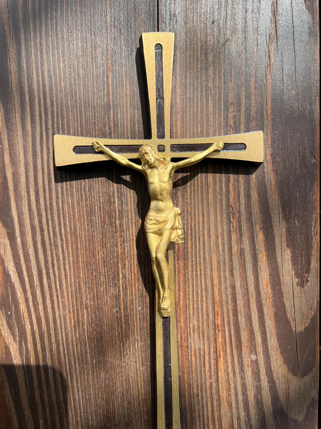 Brass Memorial Wall Crucifix for Cemetery