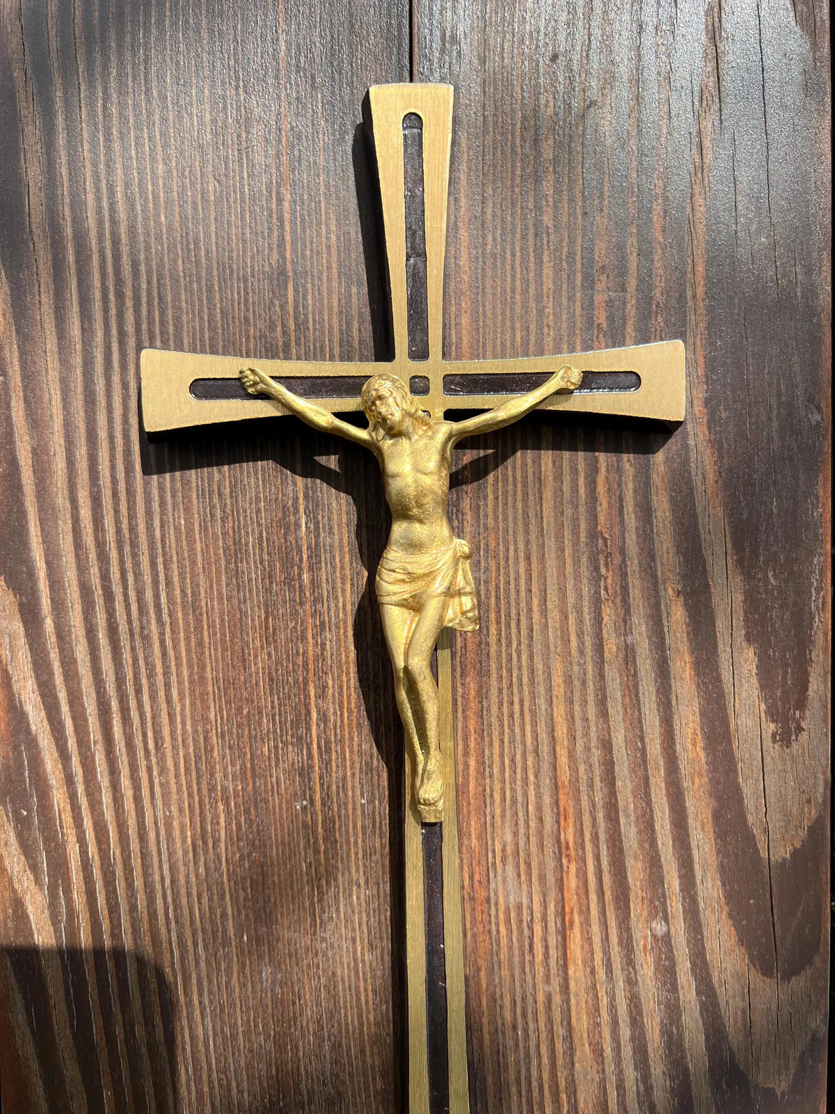 Brass Memorial Wall Crucifix for Cemetery