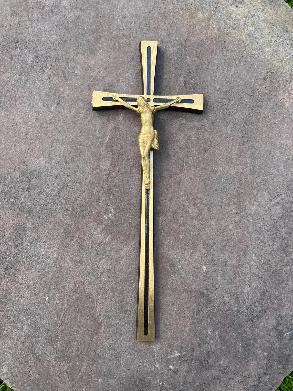 Brass Memorial Wall Crucifix for Cemetery