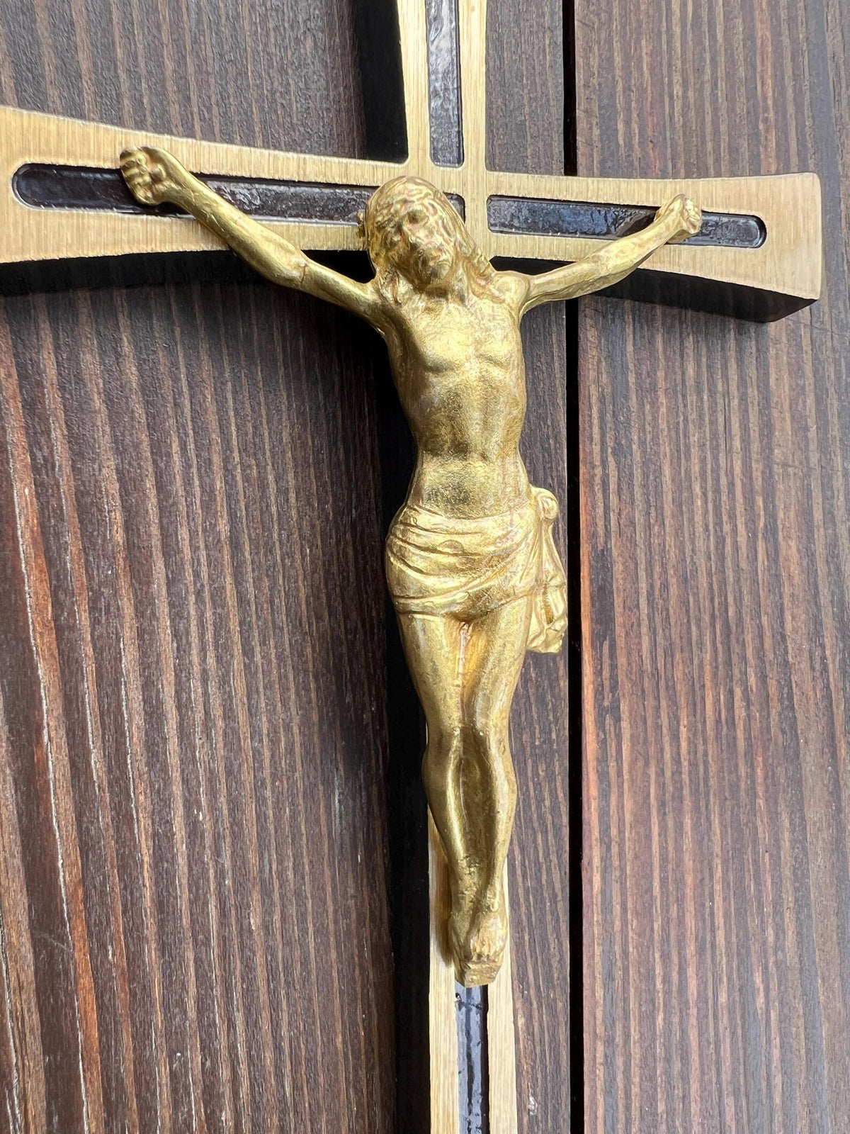 Brass Memorial Wall Crucifix for Cemetery