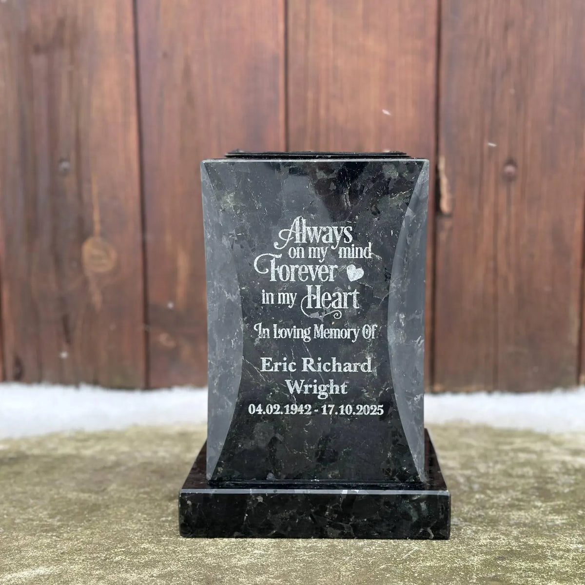 Personalized Headstone Granite Vase for Flowers