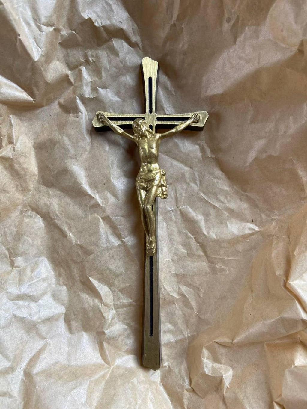 Jesus on the Cross Solid Brass Wall Crucifix