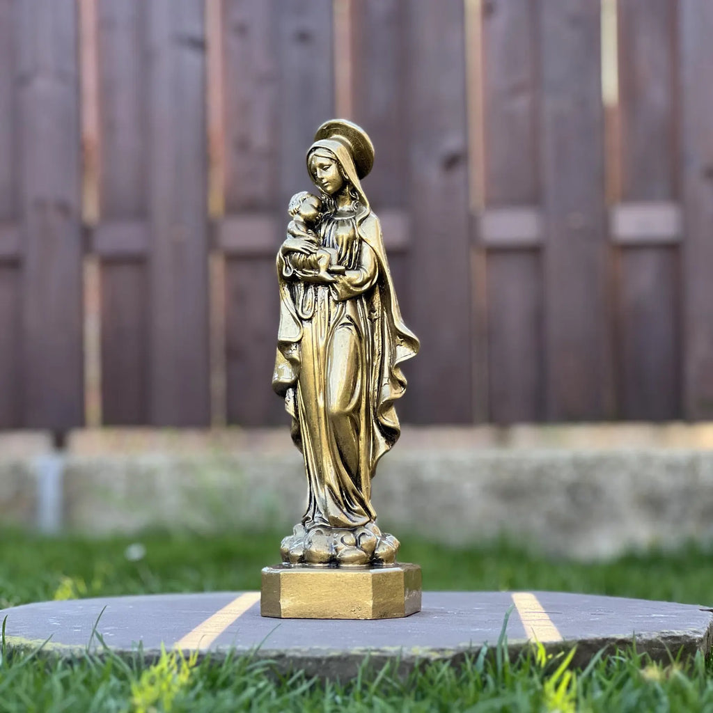 Bronze Virgin Mary with Baby Jesus