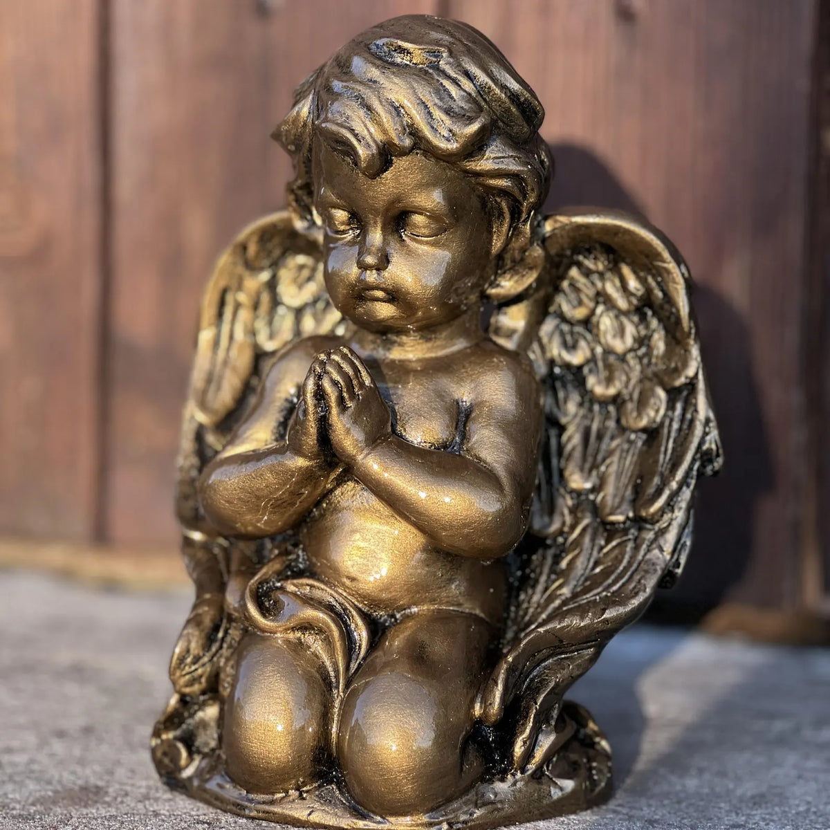 Kneeling Praying Angel Small Cherub Statue for Garden