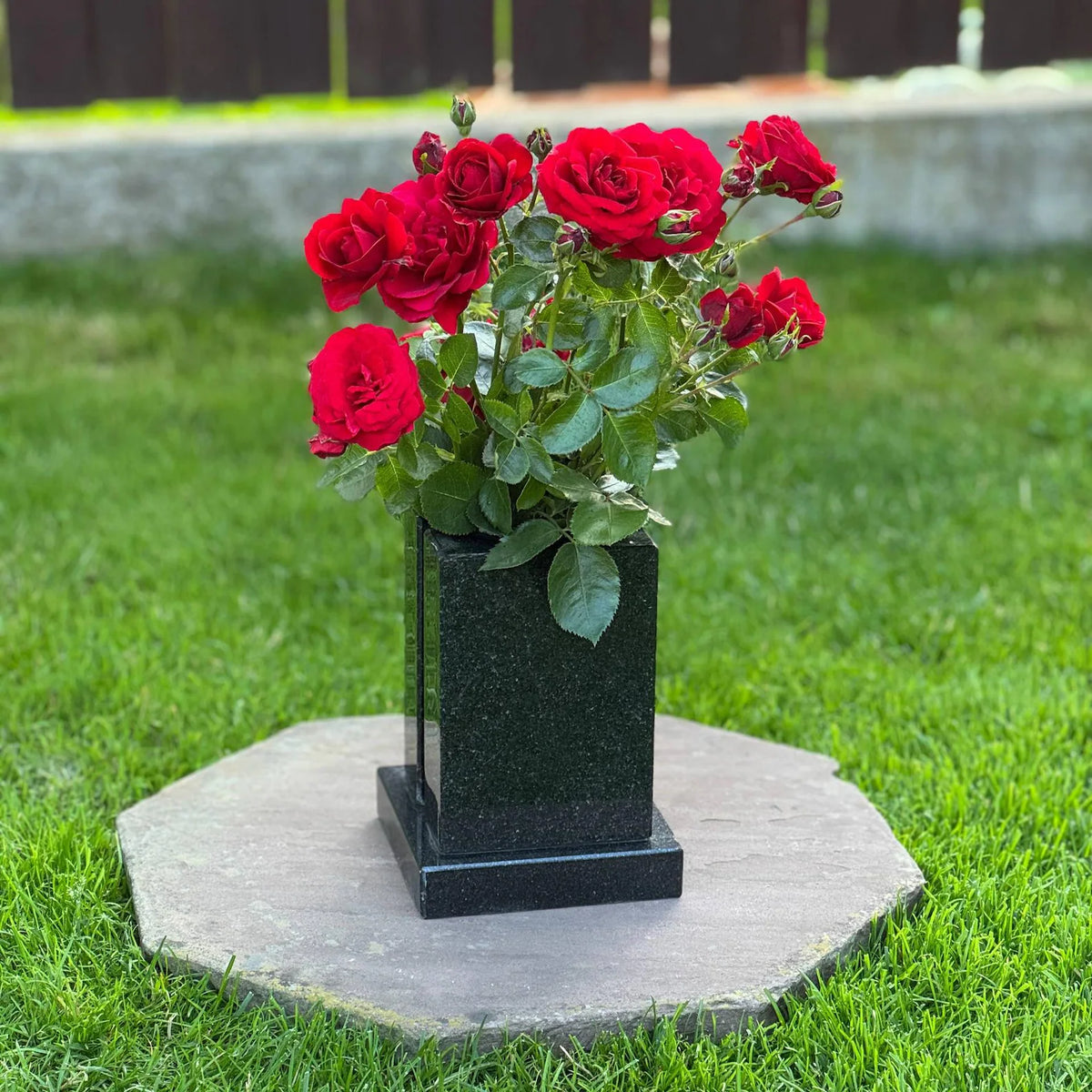 Personalized Cemetery Granite Vase