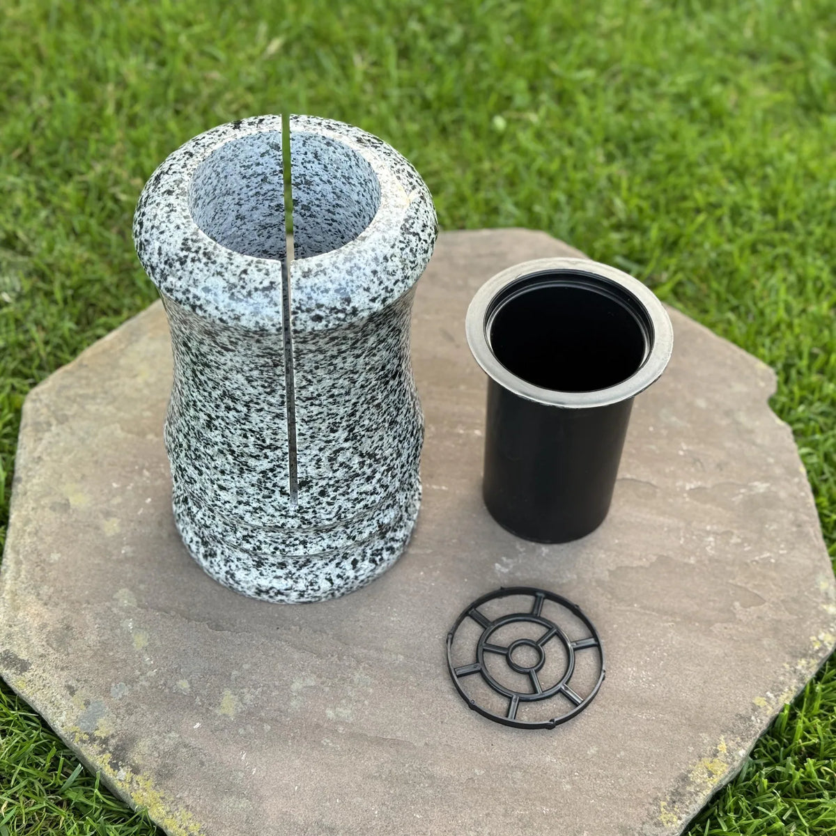 Curved Granite Grave Vase for Headstone