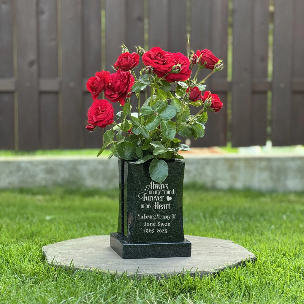 Personalized Headstone Granite Vase for Flowers