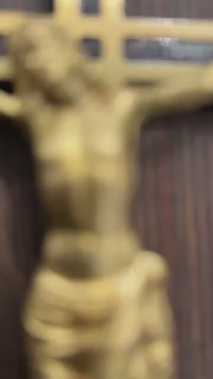 Brass Memorial Wall Crucifix for Cemetery