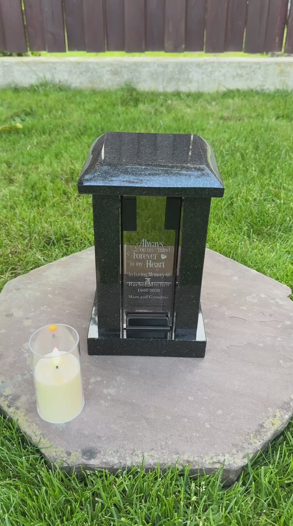 Custom Granite Memorial Lantern for Loved One