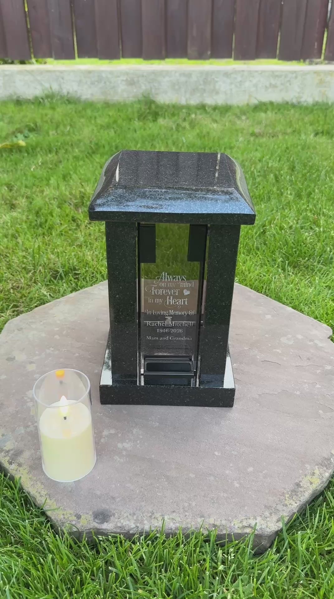 Custom Granite Memorial Lantern for Loved One
