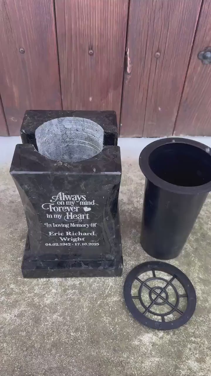 Personalized Headstone Granite Vase for Flowers