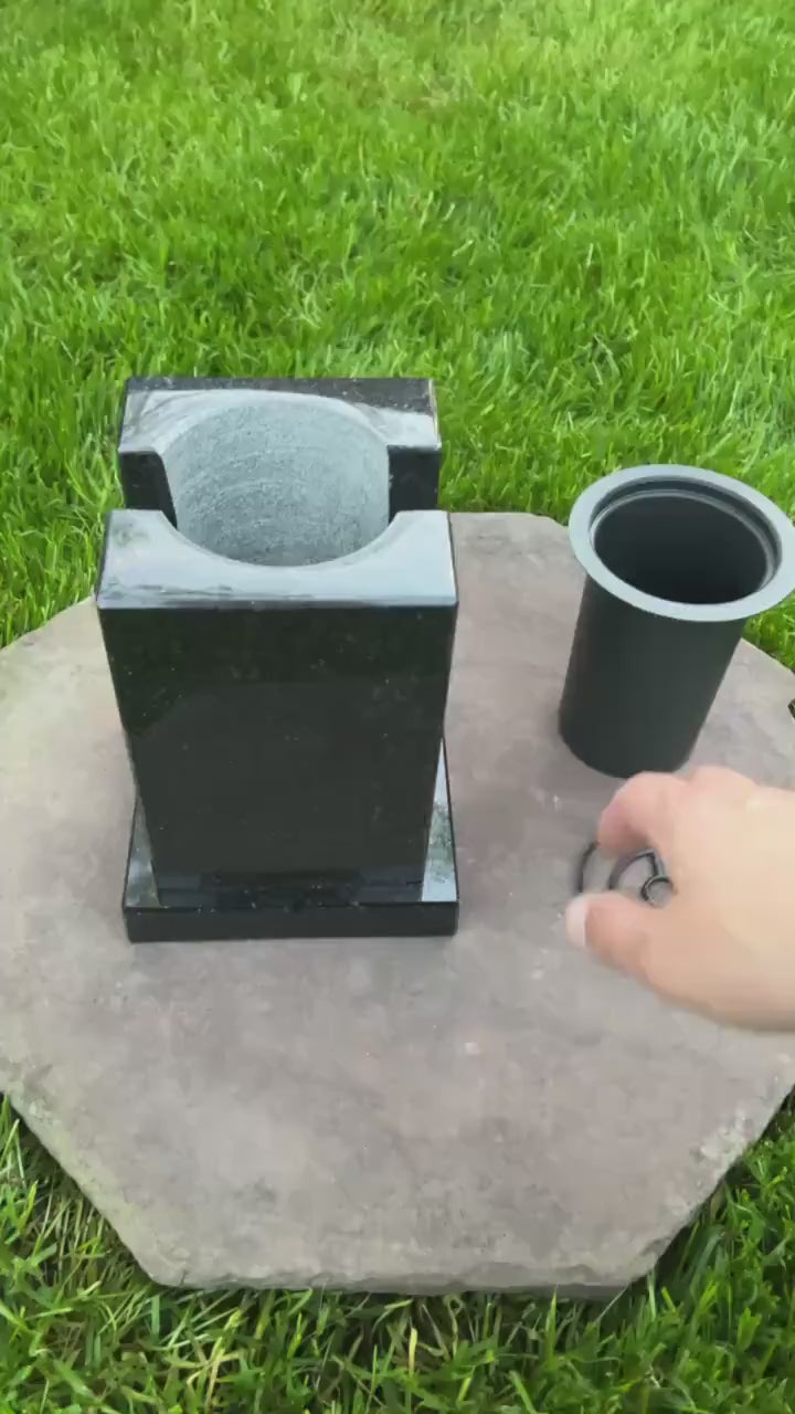 Personalized Cemetery Granite Vase