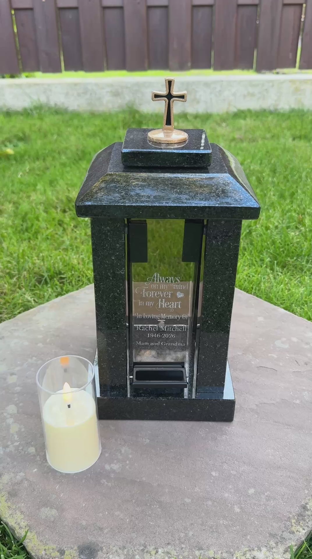 Personalized Granite Grave Lantern